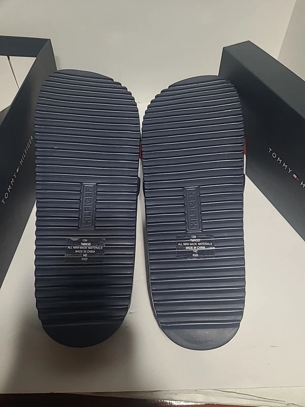 Men's Tommy Hilfiger Casual Designer Striped Slippers Rozi Slide Sandals