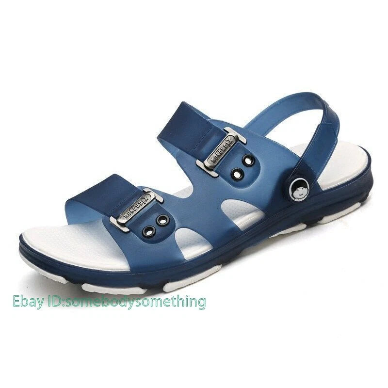 Mens Casual Open Toe Slingback Sandals Non-Slip Beach Slippers Swim Shoes