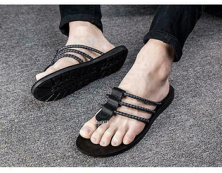 Mens Clip Toe Thong Sandals Shoes Slippers Flats Slip on Flats Beach Outdoor new