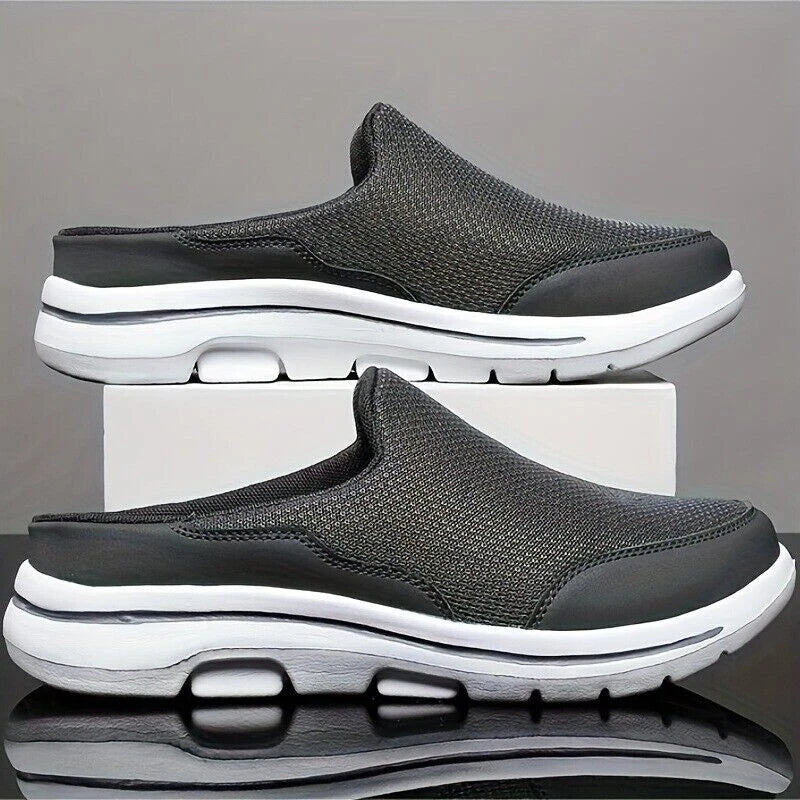 Men's Slip-on Mules Half Sneakers Casual Walking Shoes Outdoor Backless Sneakers