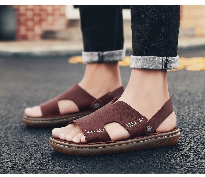 Men Sandals Summer Non-slip Outdoor Slippers Leisure Beach Light Casual Slides