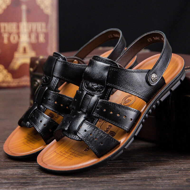 Men's Sandals Slippers Breathable Summer Beach Open Toe Casual Anti-Slip Shoes