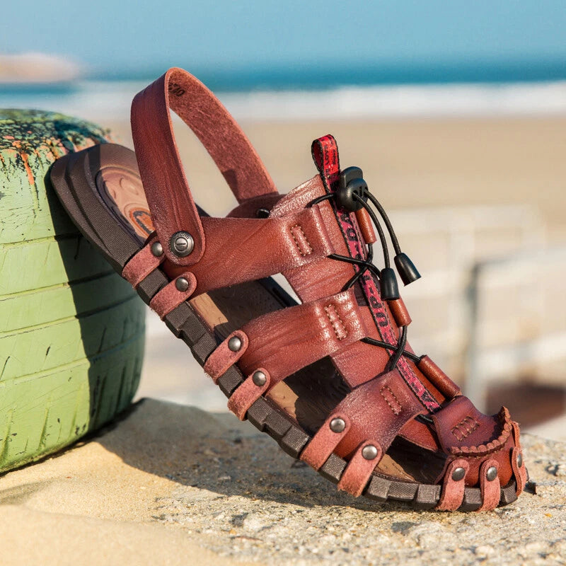 Men Closed Toe Sandals Summer Sports Walking Beach Shoes Casual Outdoor Slippers