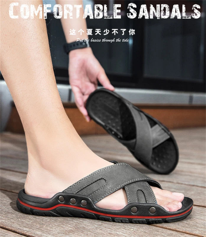 Men's Slippers Open Toe Outdoor Slippers Comfort Slip On Sandals
