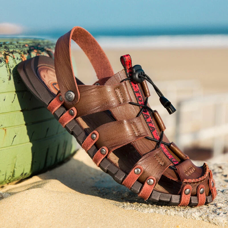 Men Closed Toe Sandals Summer Sports Walking Beach Shoes Casual Outdoor Slippers