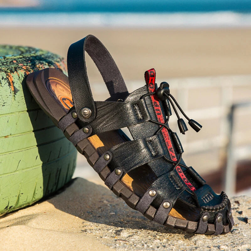 Men Closed Toe Sandals Summer Sports Walking Beach Shoes Casual Outdoor Slippers
