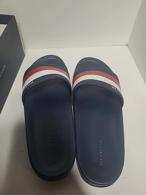 Men's Tommy Hilfiger Casual Designer Striped Slippers Rozi Slide Sandals