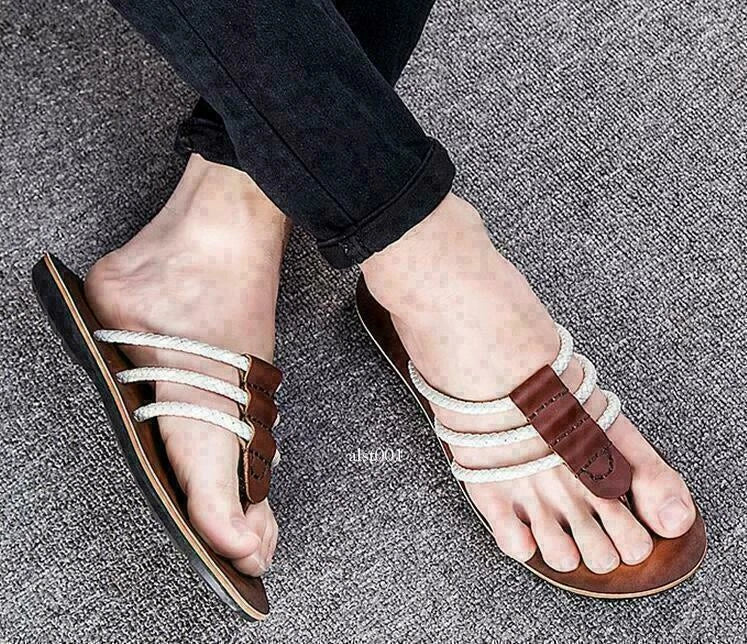 Mens Clip Toe Thong Sandals Shoes Slippers Flats Slip on Flats Beach Outdoor new