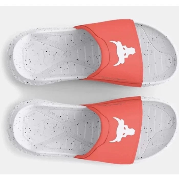 Under Armour Project Rock 3 Slides Sandals MEN SZ8 WMN SZ9.5 After Burn MSRP 70