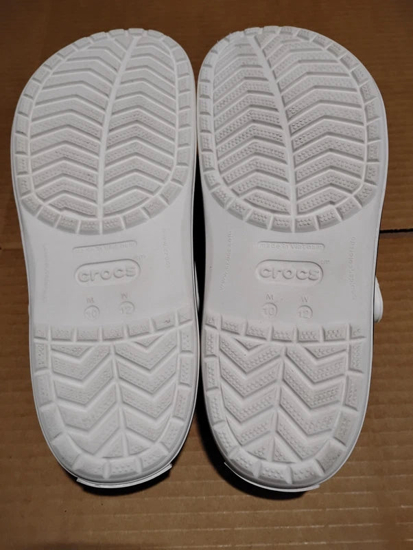 UsedLikeNew_Crocs Men's and Women's Crocband Clog, White, 12 Women/10