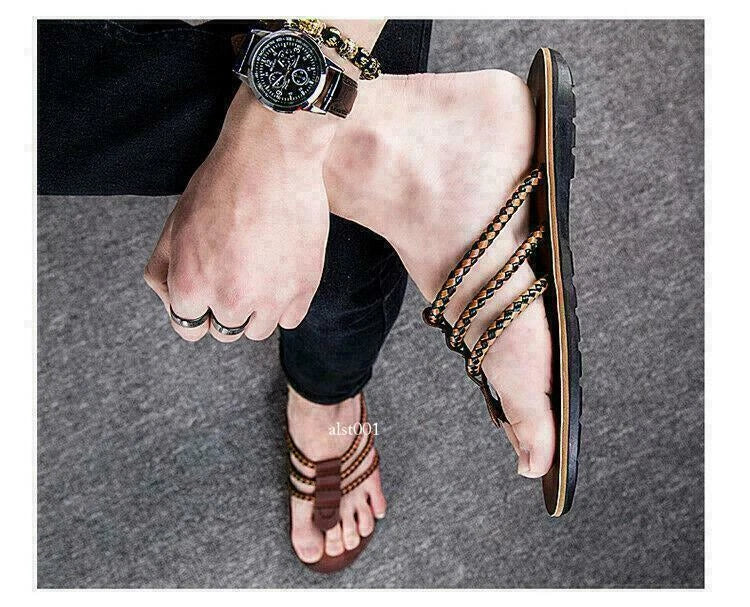 Mens Clip Toe Thong Sandals Shoes Slippers Flats Slip on Flats Beach Outdoor new