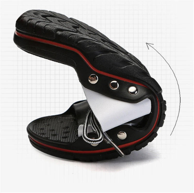 Men's Casual Leather Sandals Shoes Outdoor Anti-slip Soft Slippers Hiking Beach