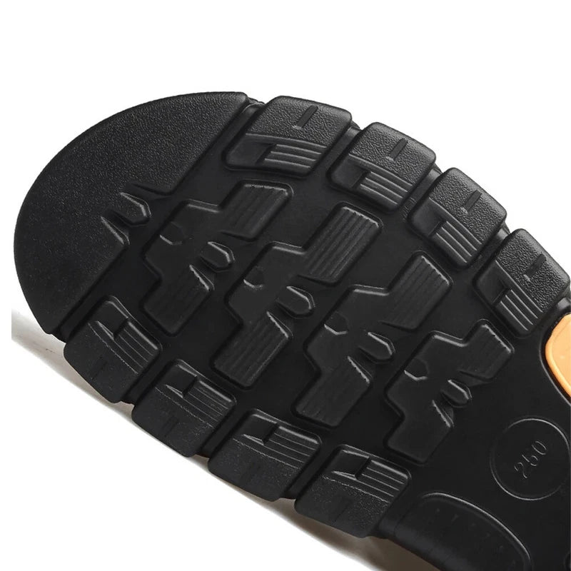 Loveontop Sandals Men's New Beach Shoes Cowhide Slippers Outdoor  Non-slip