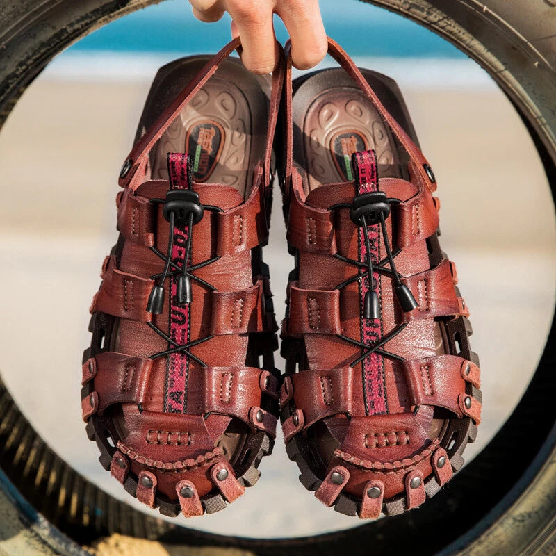 Men Closed Toe Sandals Summer Sports Walking Beach Shoes Casual Outdoor Slippers