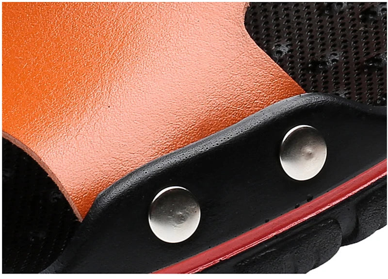 New Mens Leather Casual Sandals Beach Shoes Anti-slip Flat Slippers US Size 11.5