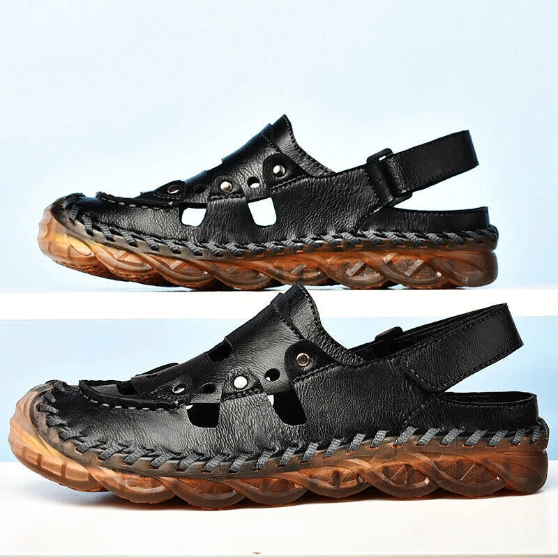Causal  Summer Mens Sandals Leather Shoes Wear Resistance Roman Beach Slippers