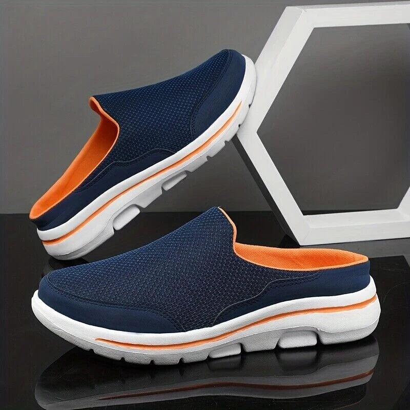 Men's Slip-on Mules Half Sneakers Casual Walking Shoes Outdoor Backless Sneakers
