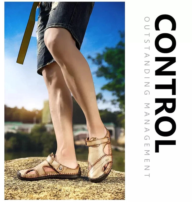 Summer Sandals Men Leather Slipper Outdoor Sneaker Beach Rubber Trekking Sandals