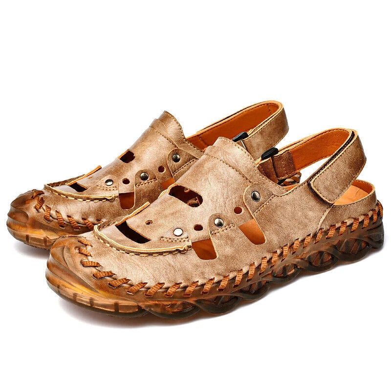Causal  Summer Mens Sandals Leather Shoes Wear Resistance Roman Beach Slippers