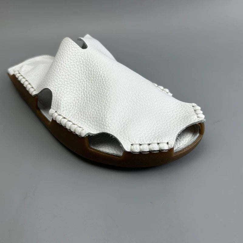 Men's Summer Beach Leather Sandals Closed Toe Slippers Outdoor Casual Shoes US10