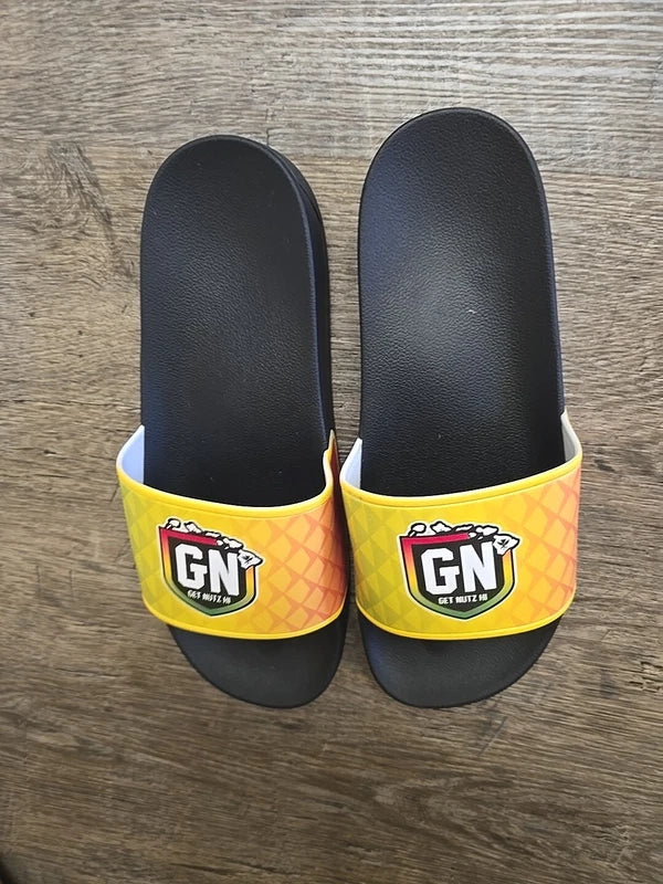 New Hawaii Exclusive Get Nutz Island Athletic Beach Slides slippers Sandals 8.5