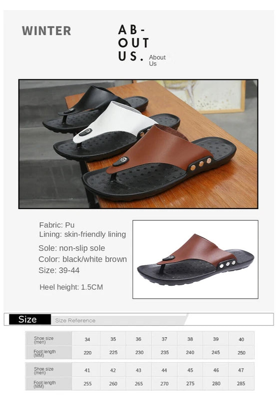 Summer Men Flip-Flops Beach Slippers Sandals Comfortable Non-Slip Slides