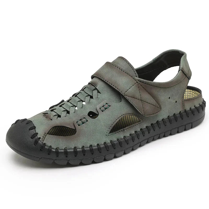 Handmade Genuine Leather Sandals for Men Summer Beach Sandals Men Slippers Shoes