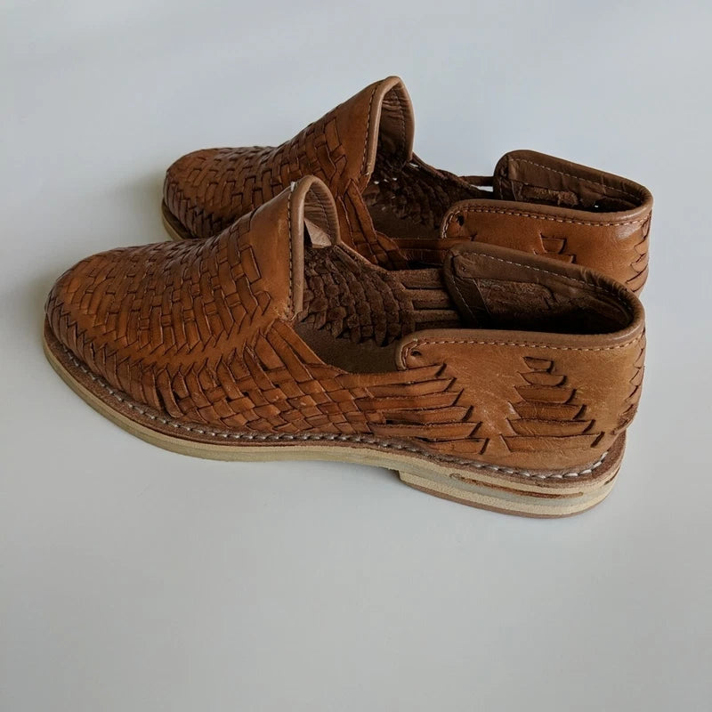 Mexican Huaraches Leather Sandals Size 5 Mexico Closed Toe Authentic Leather