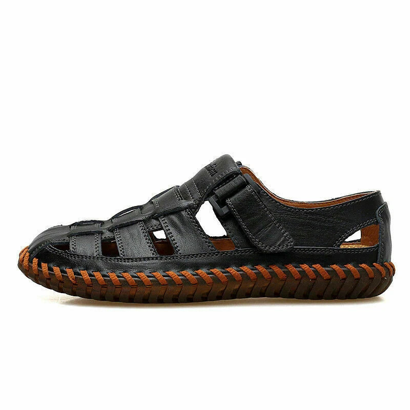 Men's Hiking Sandal Fisherman Beach Shoes COW Leather Sandals SLIPPER SD099
