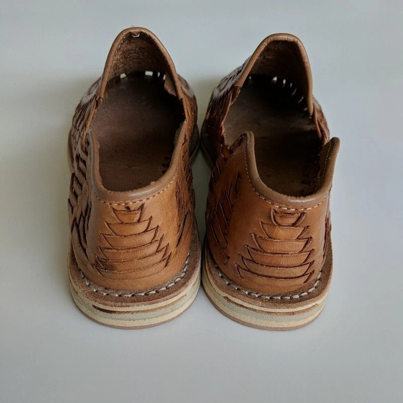Mexican Huaraches Leather Sandals Size 5 Mexico Closed Toe Authentic Leather