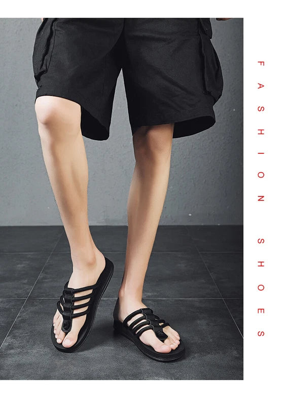 Chanclas De Verano Para Hombre Zapatos Planos Transpirables Cómodos Playa Casual