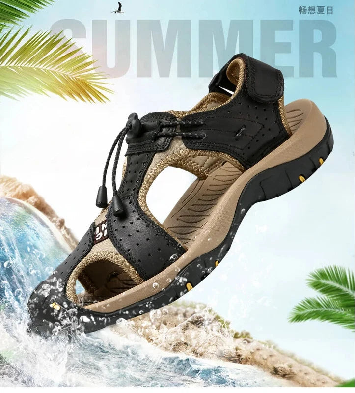 Sandals for Men Summer Outdoor Beach Shoes Casual Womens Leather Sneakers