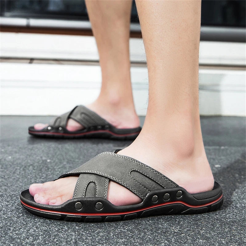 Men's Slippers Open Toe Outdoor Slippers Comfort Slip On Sandals