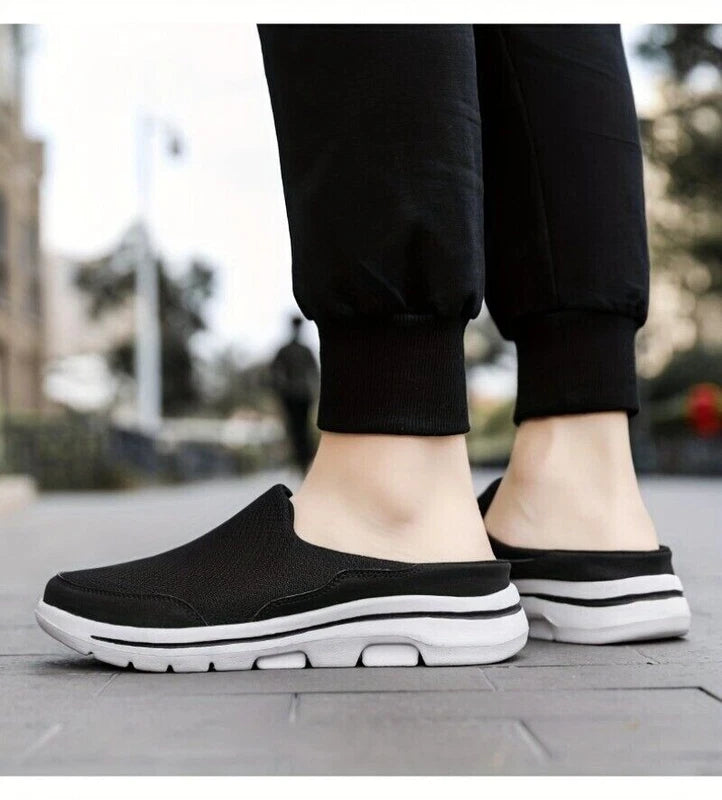Men's Slip-on Mules Half Sneakers Casual Walking Shoes Outdoor Backless Sneakers