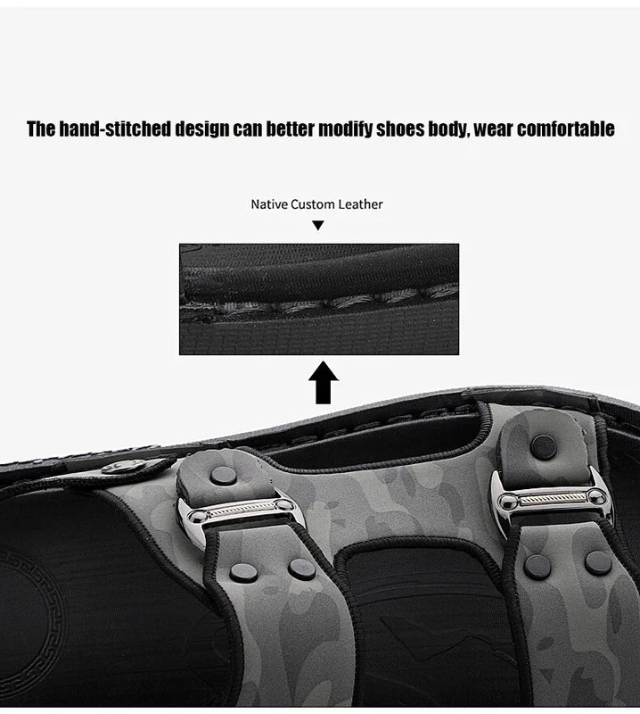 Outdoor Sandals Mens Slippers Fashion Breathable Beach Sandals Leather Sandalias