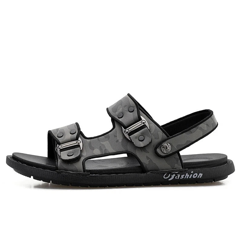 Outdoor Sandals Mens Slippers Fashion Breathable Beach Sandals Leather Sandalias