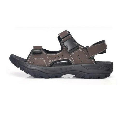 Mens Open Toe Leather Sandals Casual Beach Shoes Trekking Hiking Summer Slippers