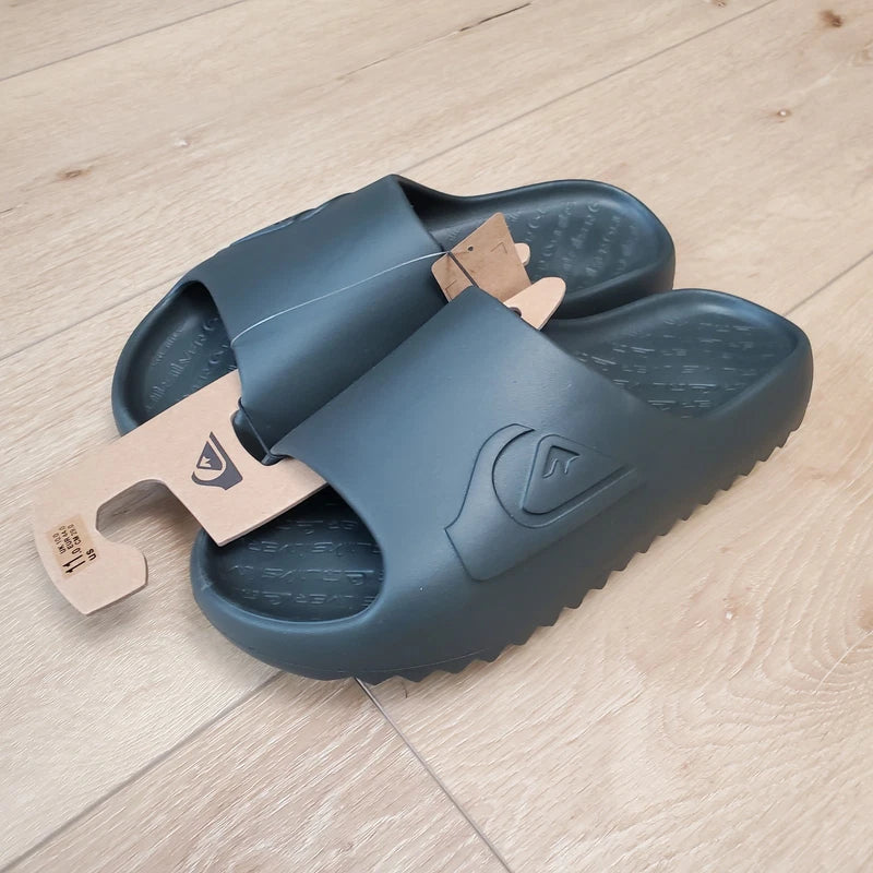 New Quiksilver Cloudbreak Black Slides Slippers Sandals Mens Size 12