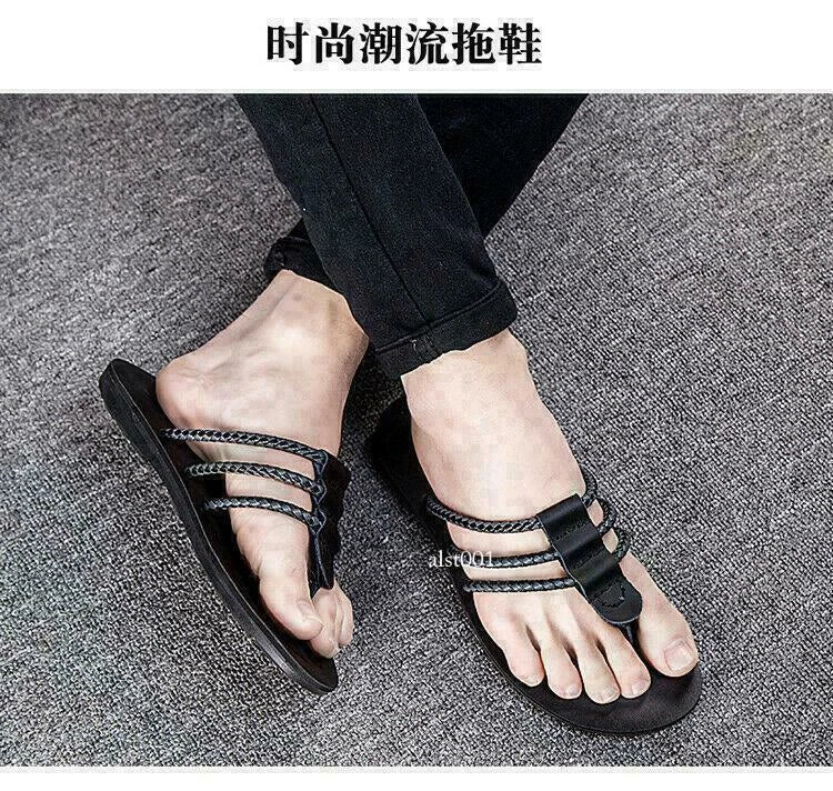 Mens Clip Toe Thong Sandals Shoes Slippers Flats Slip on Flats Beach Outdoor new