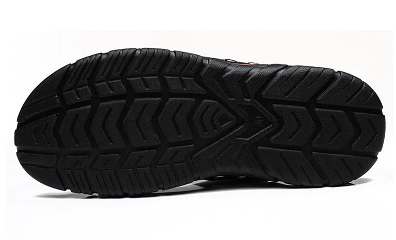 New Mens Leather Casual Sandals Beach Shoes Anti-slip Flat Slippers US Size 11.5