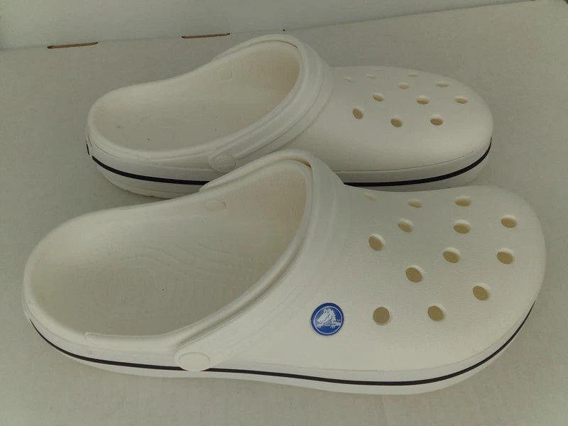 Crocs Unisex Crocband Clog Sandals, White, Men's 10/Women's 12