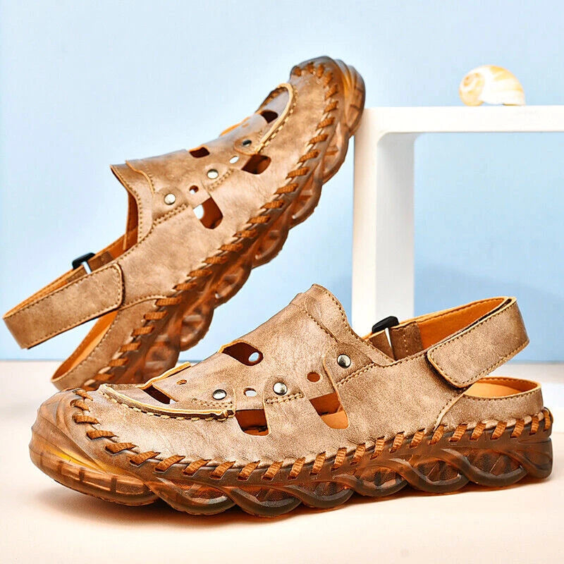 Causal  Summer Mens Sandals Leather Shoes Wear Resistance Roman Beach Slippers