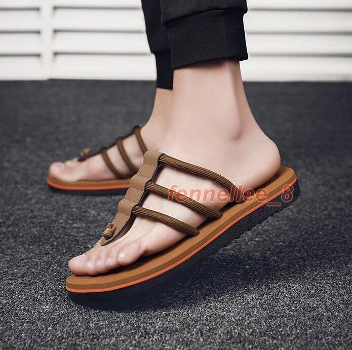 New Mens Thongs Flat Flip Flops Slippers Strappy Summer Beach Sandals Soft Shoes