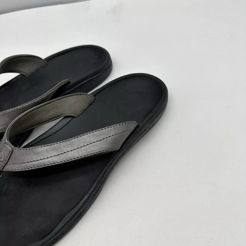 Olukai Ohana Womens 10 Toe Thong Sandals Slip On Beach Shoes Leather