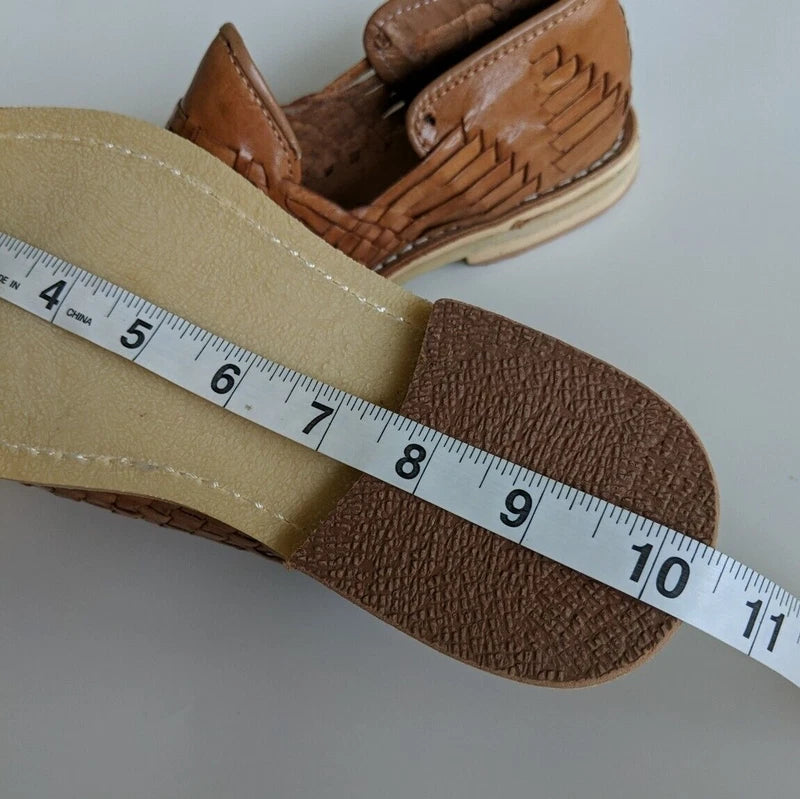 Mexican Huaraches Leather Sandals Size 5 Mexico Closed Toe Authentic Leather