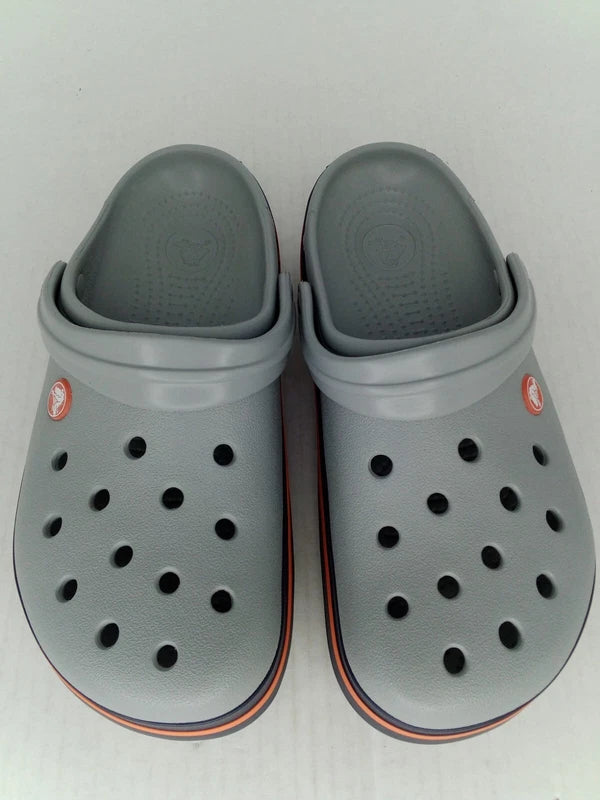 Crocs Crocband Clog Sandals, Light Grey/Navy, Men's 7/Women's 9