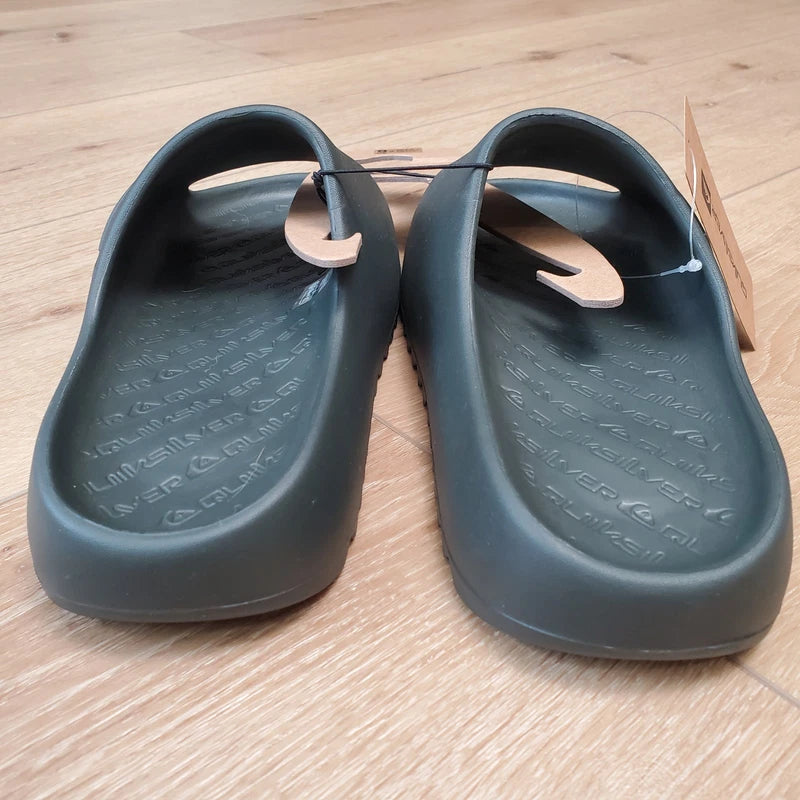 New Quiksilver Cloudbreak Black Slides Slippers Sandals Mens Size 12