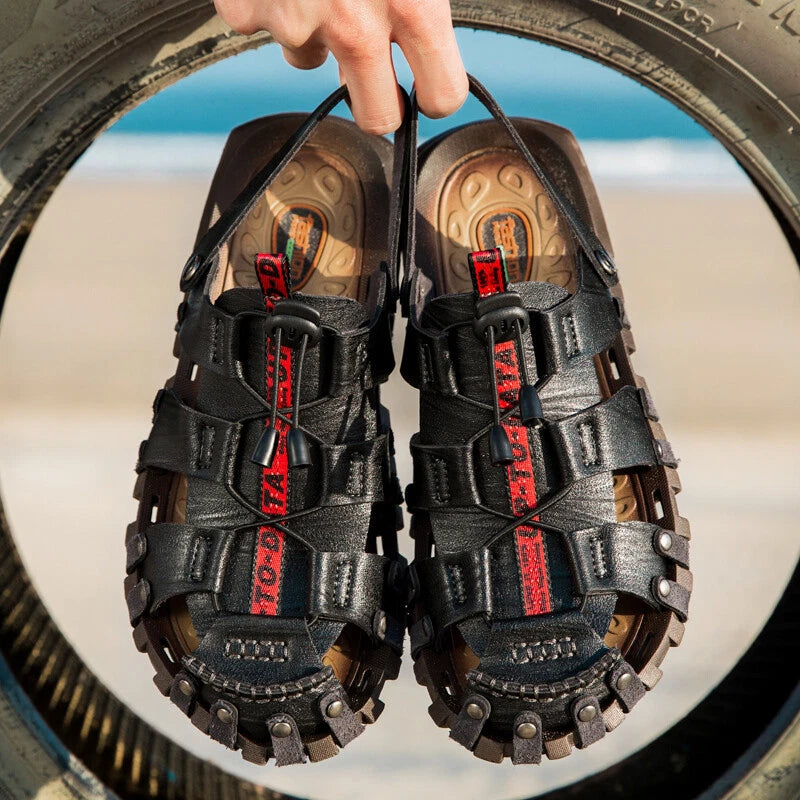 Men Closed Toe Sandals Summer Sports Walking Beach Shoes Casual Outdoor Slippers
