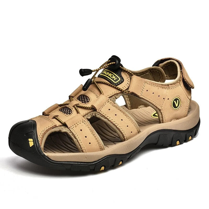 Men's Sandals Genuine Leather Beach Slippers Casual Shoes Outdoor Sneakers