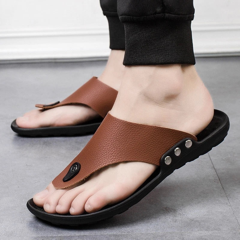 Summer Men Flip-Flops Beach Slippers Sandals Comfortable Non-Slip Slides